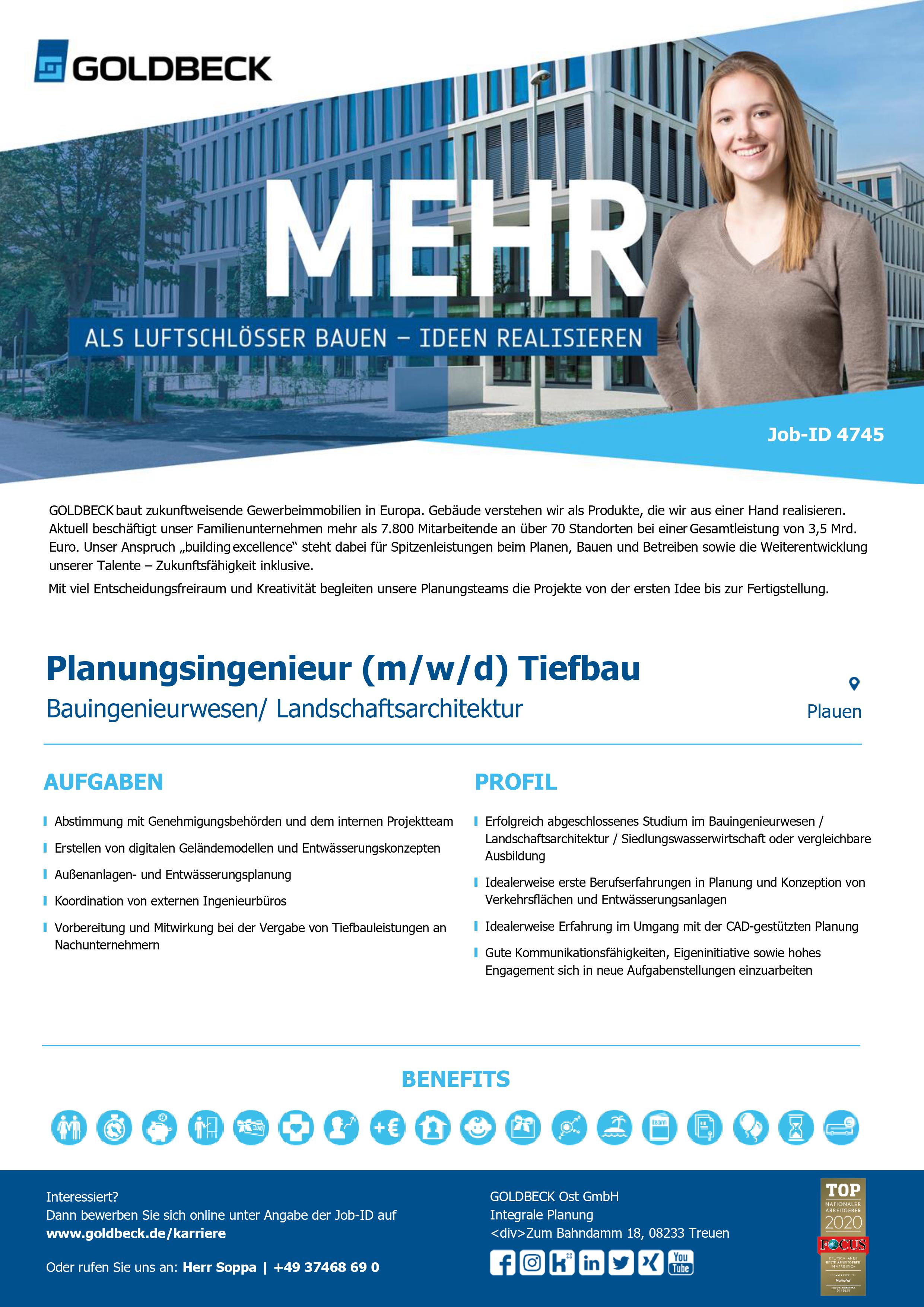 Planungsingenieur (m/w/d) Tiefbau - Goldbeck